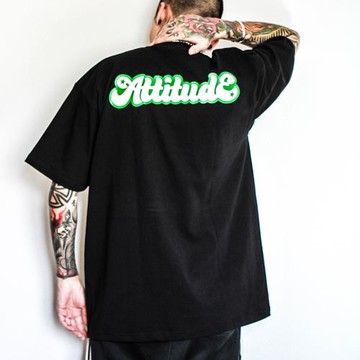 來福葉店態度星短袖T恤tee美式寬松街頭西海岸小領厚非潮牌逆潮流