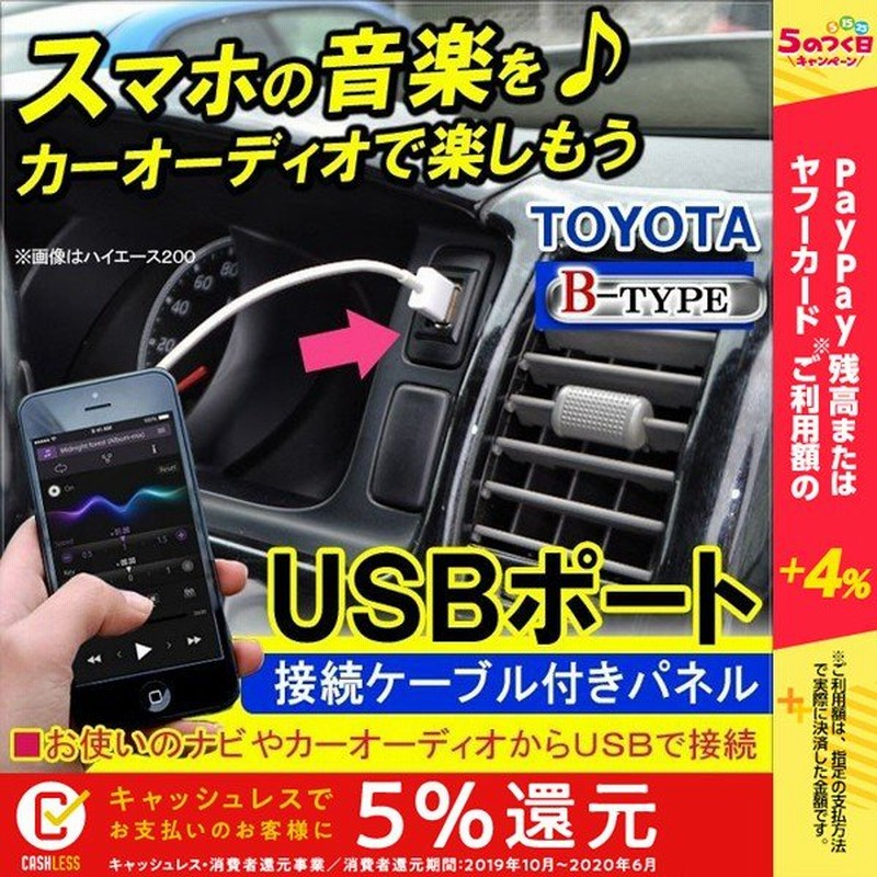 Usb 車 埋め込み トヨタ ダイハツ スバル Usbパネル スイッチホール カーナビ カーオーディオ 通販 Lineポイント最大0 5 Get Lineショッピング