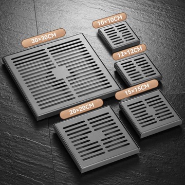 落水頭 地漏 槍灰色室外地漏不銹鋼15 20 30cm大口徑庭院花園75 110 160管防臭