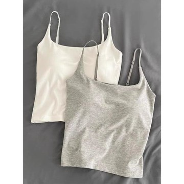 美式可調節肩帶胸墊背心女夏季辣妹外穿打底美背吊帶顯瘦內搭上衣