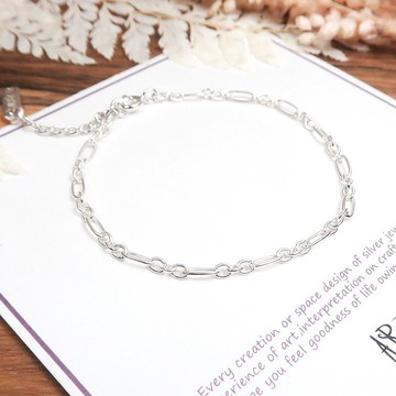 純銀可刻字 經典費加洛手鍊(2.5mm) 925純銀手鍊 女生手鍊