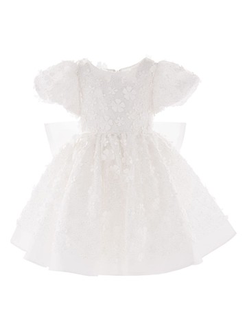 Tulleen - Moneta floral-appliqué dress - kids - Polyester/Cotton - 9 yrs - White