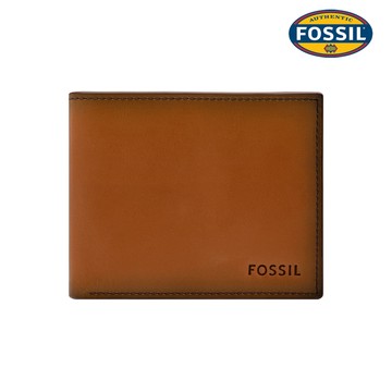 【FOSSIL 官方旗艦館】Derrick 真皮RFID防盜翻轉證件格皮夾-暖茶色 ML4762216
