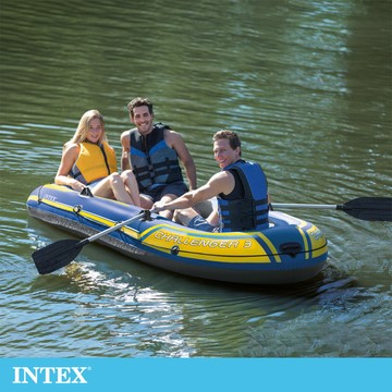 台灣現貨【INTEX】探險者CHALLENGER 3人座休閒橡皮艇/充氣船(68370)水災防護/戶外冒險/船釣/泛舟