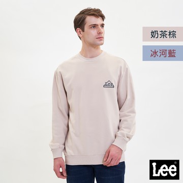 Lee 三角小LOGO寬鬆版衛衣 大學T oversize 男 Modern LL220407 棕 藍