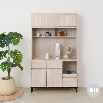 【沐家具Mufurniture】Light 現代風 4尺餐櫃組/廚房/餐廳/碗盤櫃/收納