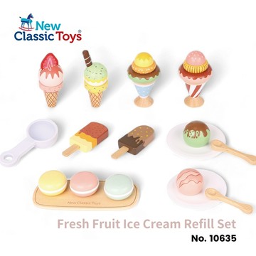 荷蘭New Classic Toys 粉嫩鮮果冰淇淋補充組 冰淇淋 家家酒  廚房玩具 木製玩具 煮菜遊戲 認知學習