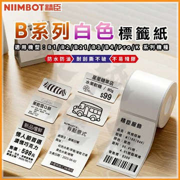 《台灣代理商公司貨》B21S/B21/B21Pro/B1/B3S/B31 白色標籤紙 防凍貼紙 精臣 營養標示 標籤