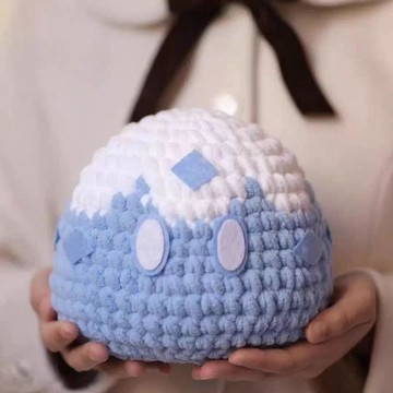 🔥熱銷🔥原神同款元素史萊姆手工編織冰條線玩偶抱枕diy材料包鉤針織擺件diy抱枕 手作靠枕 可愛抱枕娃娃 靠墊