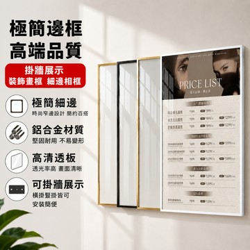 現貨免運🔥隔日到貨 免打孔 a3壓克力相框 海報框 相框 畫框錶框 裝飾相框 展示框 細邊相框 鋁合金相框 電梯廣告牌
