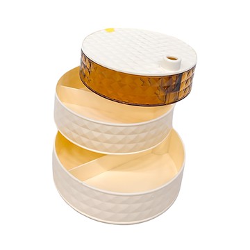 妃妃嚴選 招財貓旋轉收納盒  白色  1個