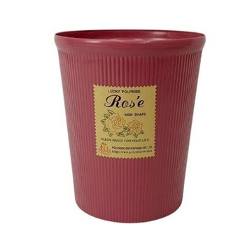 Polywise 翰庭 玫瑰紙林 垃圾桶 5L  直徑195 x 高230mm  紅色  4個