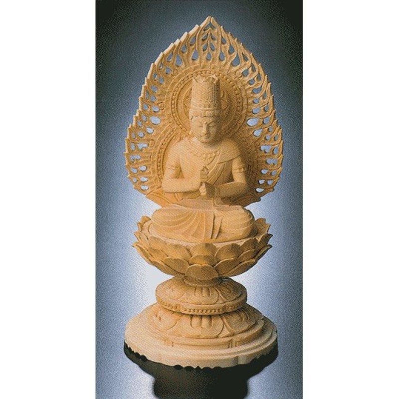 仏像 子育地蔵 合掌形 16cm 桧木 - 美術、工芸品