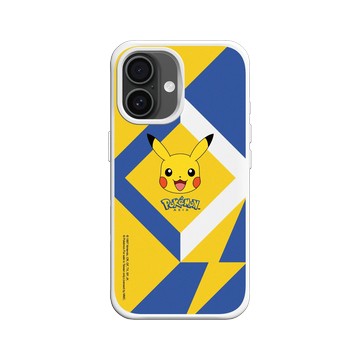 iPhone 16 SolidX 白 - 寶可夢 Pokemon - 幾何閃電-皮卡丘