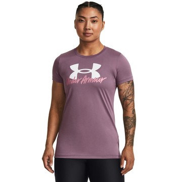 【UNDER ARMOUR】Tech Graphic 短T-Shirt 女 紫色-1379488-500