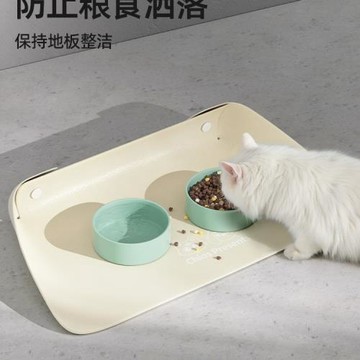 寵物餐墊貓咪碗墊皮革半包圍加厚防滑防水防油漬小狗吃飯墊子