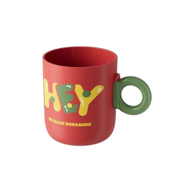 茉家 撞色系圓弧把手防滑漱口杯 1入