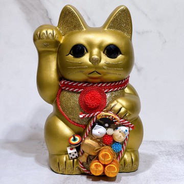 【守財福喵】日本花祝招財貓 | 日和元 金 8號