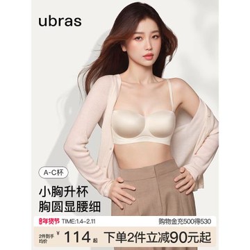 (免運)虞書欣同款ubras圓圓杯抹胸小胸聚攏細肩帶夏季薄款文胸罩內衣女
