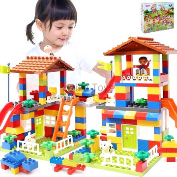禮盒大塊 優質 樂園積木 城堡積木 大颗粒  歡樂農場 城市積木 樂園街景積木  大顆粒積木 益智積木 積木