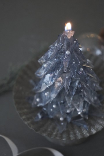 聖誕禮物訂製 - 海玻璃聖誕樹蠟燭