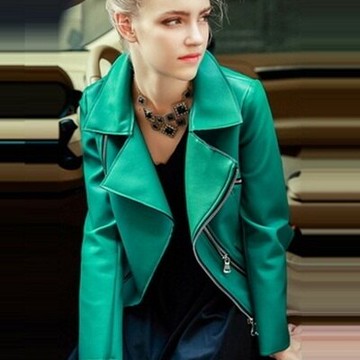 現貨+預購 皮衣夾克 機車外套-歐美短款皮衣翻領氣質顯瘦女外套71al43【獨家進口】【米蘭精品】