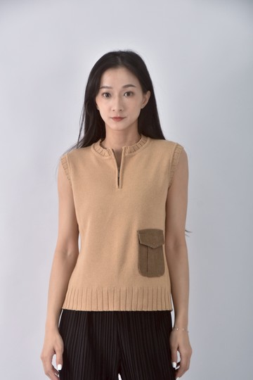 (F) jin hwa背心棕色上衣