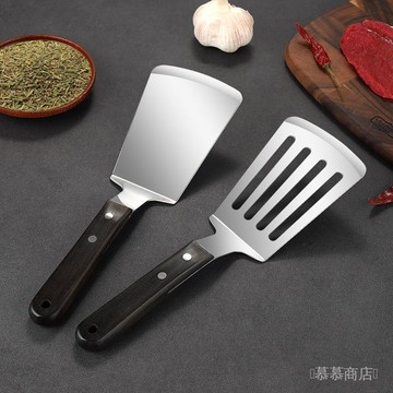 ✨可開發票#不銹鋼煎剷傢用煎剷手抓餅剷子煎餅剷子鐵闆料理剷烙餅剷進口木柄#免運
