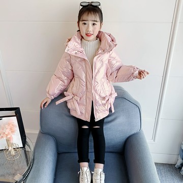 女童羽絨棉服冬裝2025新款中大童韓版亮皮免洗棉衣兒童中長款棉襖 鑫弘-萌寶童裝可開發票