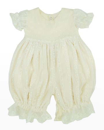 Girl's Mary Catherine Lace Bubble Romper, Size Newborn-24M