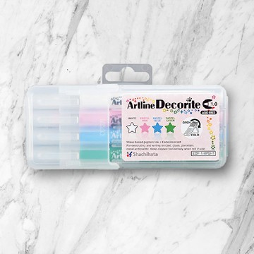 日本 SHACHIHATA   圓頭螢光水板筆-4入/粉彩系列