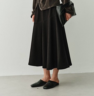 【針織牛仔魚尾半身裙】法式簡約/側拉鏈立體裁剪