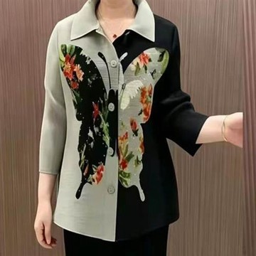 【KEITH-WILL歐風】韓國三宅壓褶純白綁頸巴黎精品外套上衣(壓褶/中大尺碼/修身/小香風)