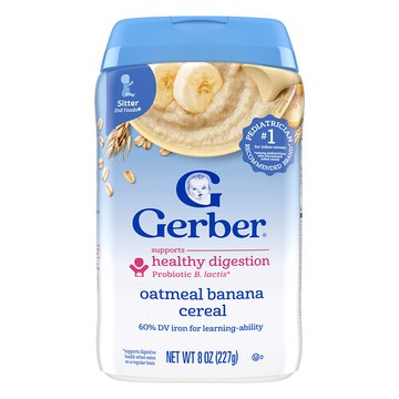 Gerber, 穀物，第 2 階段輔食®，燕麥香蕉，8 盎司（227 克）