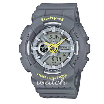 【CASIO卡西歐BABY-G系列】運動首選_耐衝擊構造_LED燈_世界時間_運動女錶(BA-110PP-8A)