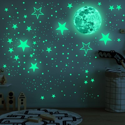 暗闇で光る星 地球 ウォールステッカー 粘着 光る月 壁デカール 蛍光 星空 壁画 装飾 保育園 赤ちゃん 子供 寝室 リビングルー かわいい プレゼント ギフト