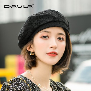蕾絲貝雷帽女夏季薄款八角帽韓版透氣日系百搭英倫復古畫家帽子潮