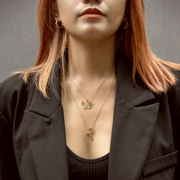 美國 AdornMonde 金燦摩登字母項鍊 - B