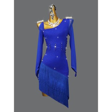 拉丁舞服高級感14歲以上比賽花服仙氣流蘇連衣裙表演出服裝國標舞