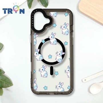 TRON IPHONE 16 PLUS 手繪小兔子透明殼 MAGSAFE 磁吸 防摔 太空殼 透黑 手機殼