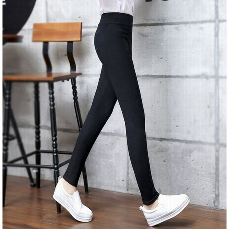 リブ レギンスパンツ レディース 美脚 ストレッチ パンツ 黒 スキニーパンツ ウエストゴム レギパン 無地 ボトムス メール便 豊富な品
