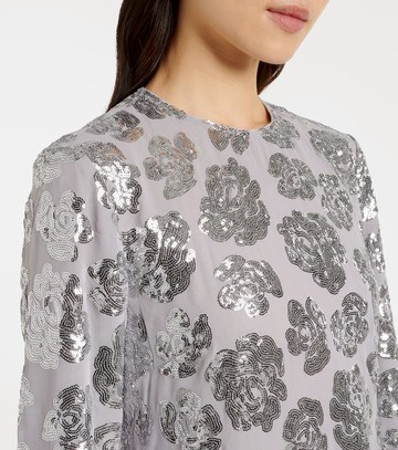 Rotate Floral sequined chiffon maxi dress