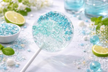 漸層棒棒糖 - 冰藍糖晶