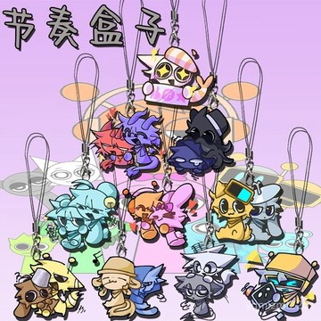 台灣出貨 Sprunki節奏盒子 節奏盒子掛件 音樂盒子週邊 手機鏈掛件 亞克力雙麵 學生可愛書包配飾 禮物 掛件 W7