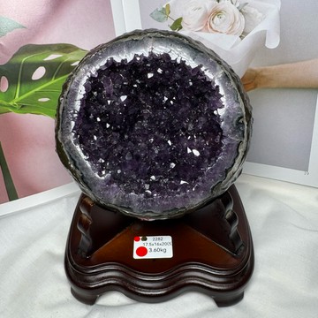 公司/店面送禮首選🎁頂級烏拉圭 紫水晶洞ESPa+✨3.6kg❤️晶體顆顆水透有光澤 水晶洞 錢袋子 晶洞 A1695