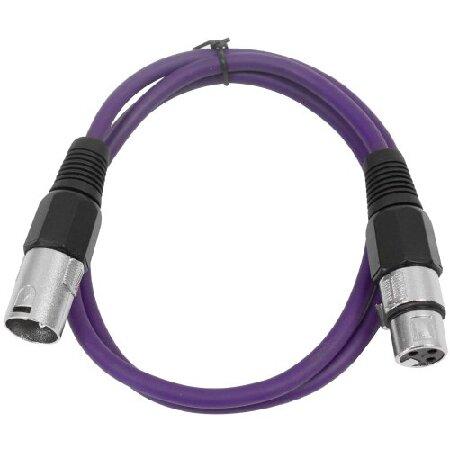 SEISMIC AUDIO SAXLX-2 2' Purple XLR Male to XLR Female Patch Cable Balanced Foot Patch Cord