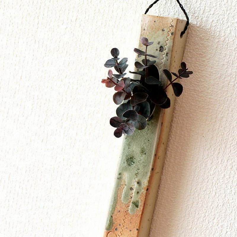 花瓶 花びん 壁掛け 陶器 花器 一輪挿し フラワーベース 和陶器掛け花 三 通販 Lineポイント最大get Lineショッピング
