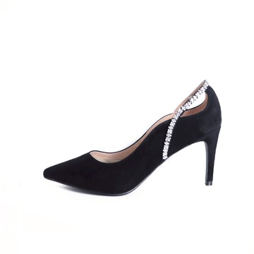 KOKKO精緻閃亮水鑽細高跟鞋黑色