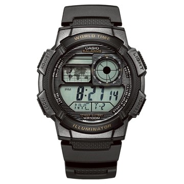 CASIO 卡西歐 世界時間數位電子錶 AE-1000W-1AVDF  黑色
