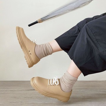 Boing Boing 防水造型皮鞋 晴雨兩用男女鞋 通勤鞋/學生鞋 - 泰奶色 台灣製